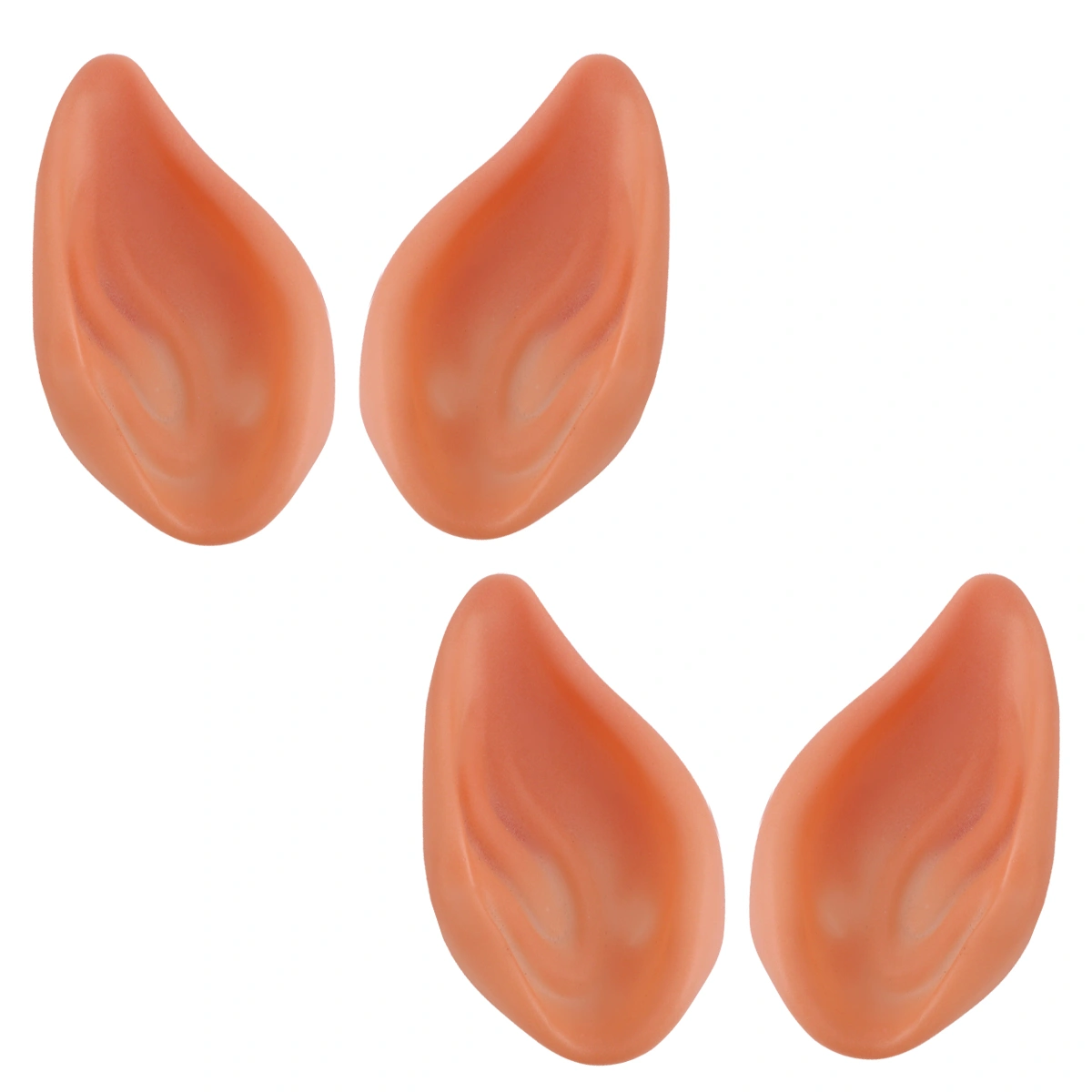 2 Pairs Halloween Fake Ear Simulated Ear Adornment False Ears Fake Cosplay Ornament Halloween Party Props for Kids Children (Skin Color)