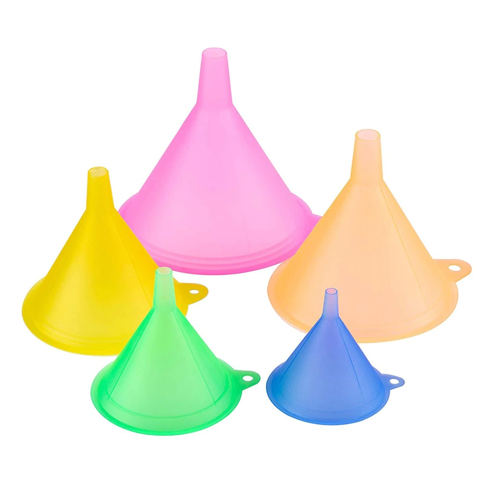 5 Pcs Mini Kitchen Funnels Plastic Liquid Funnels Liquid Oil Filing Funnels