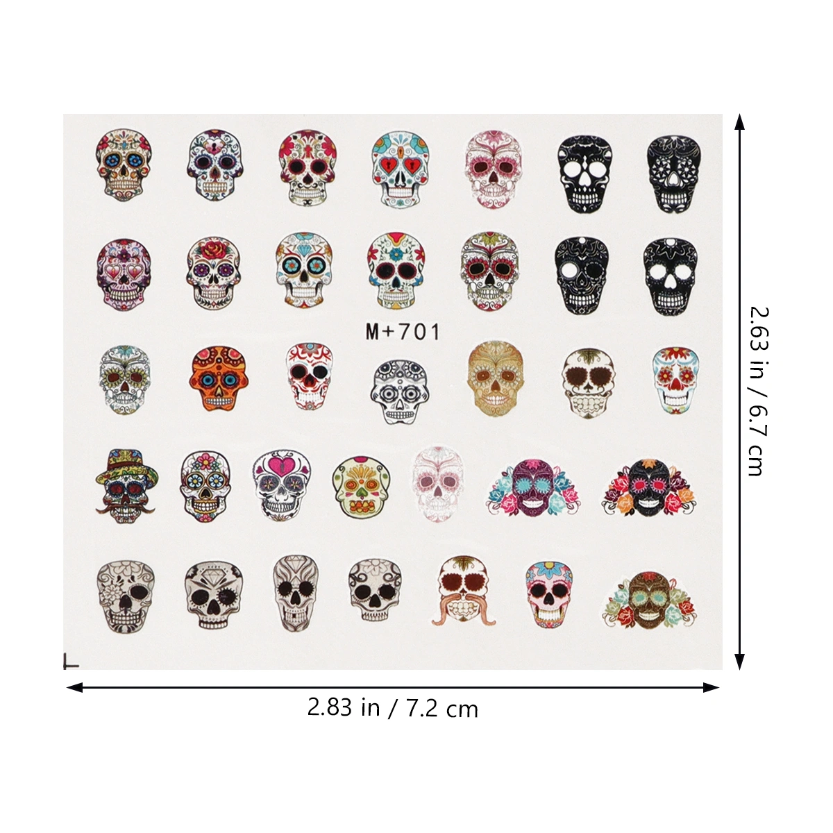 15 Sheets Halloween Themed Nail Art Stickers Horror Skull Manicure Stickers