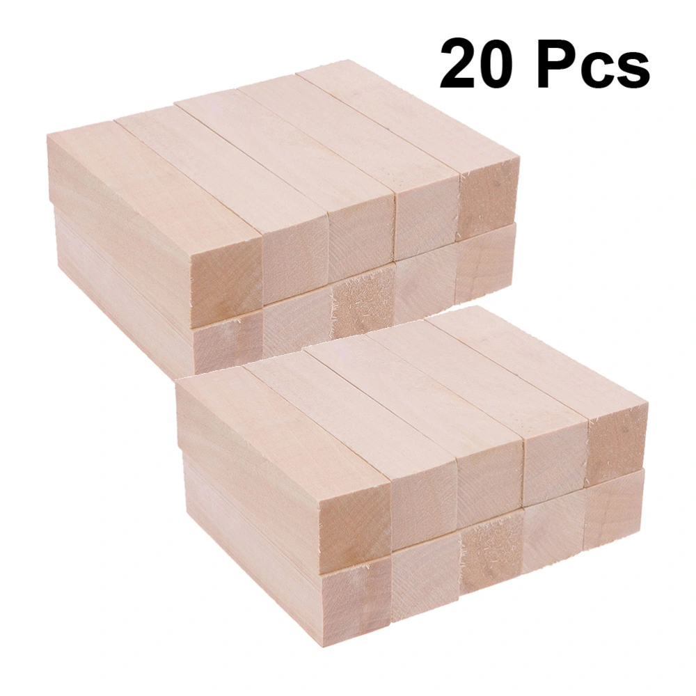 20pcs DIY Wooden Piece DIY Handmade Wood Plank Wooden Plank Craft Carved Wooden Blocks