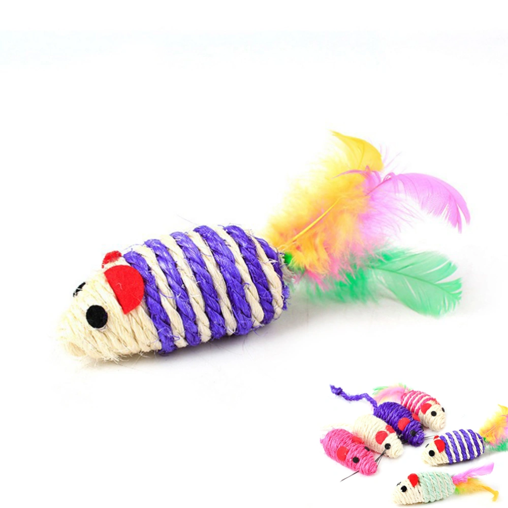 Creative Pet Toys Mice Cat Toy Mouse Cat Catcher Toys with Feather Tails