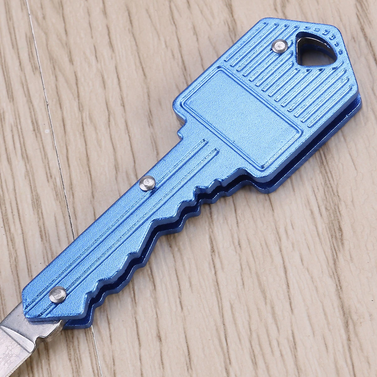 Multi Functional Folding Stainless Steel Key Shape Pocket Portable Camping Outdoor Survival (Blue)
