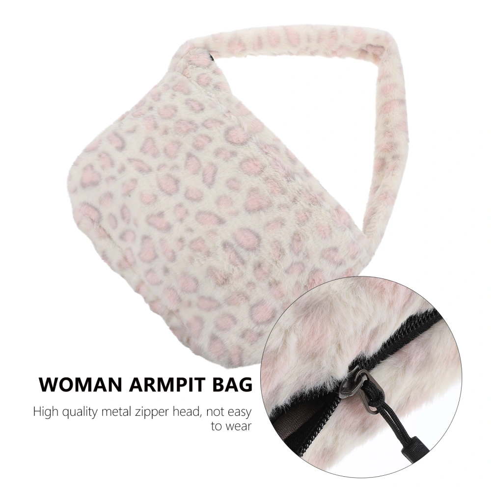 1pc Spots Printing Underarm Bag Fashion Shoulder Bag Armpit Bag Plush Handbag