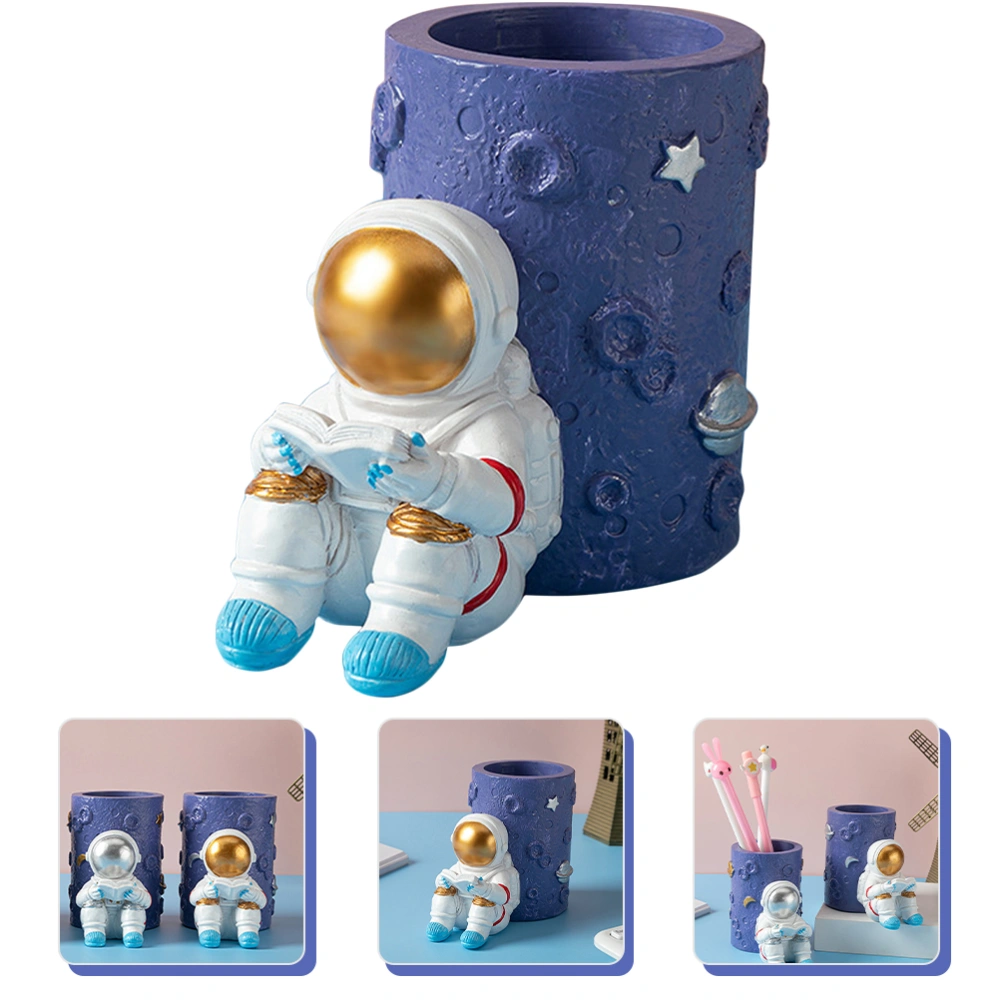 Astronaut Pen Holder Pencil Holder Astronaut Figurine Resin Crafts Desktop Decoration