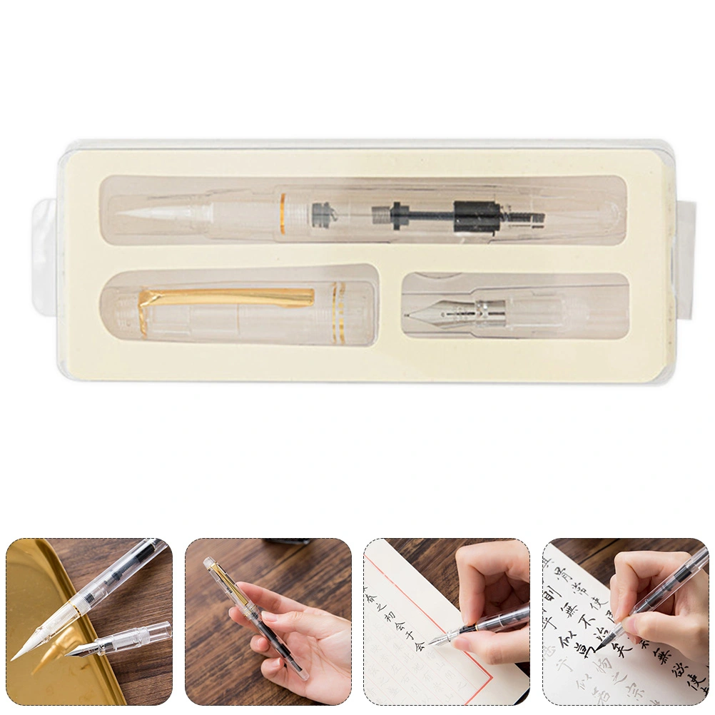 1 Set of Plastic Fountain Pen Replaceable Pen Head Brush Pen Writing Pen