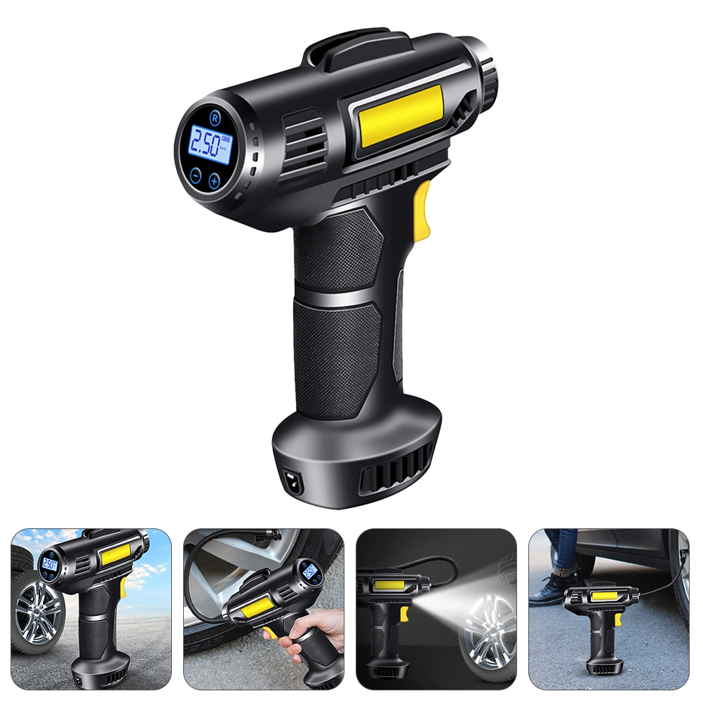 1 Set Rechargeable Car Air Pump Portable Inflatable Pump Automobile Tire Pump