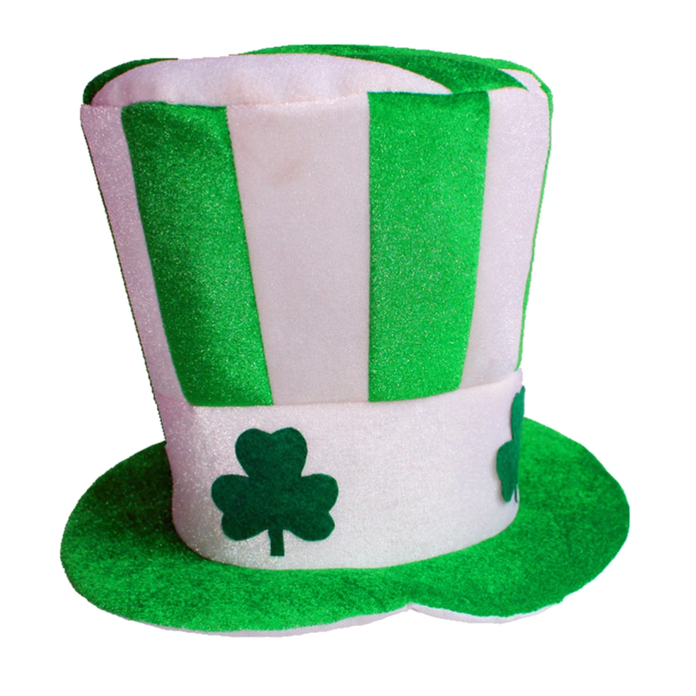 Unisex Adult Dress Up Masquerade Hat Hat St. Patrick's Day Party Costume Stovepipe Hat With Shamrock Pattern Performance Supplies Party Accessory