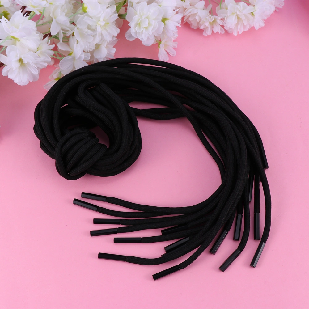 10pcs 130cm Replacement Drawstrings Cords Drawcords for Pants Sweatpants Hoodies Scrubs Jackets Shorts (Black)