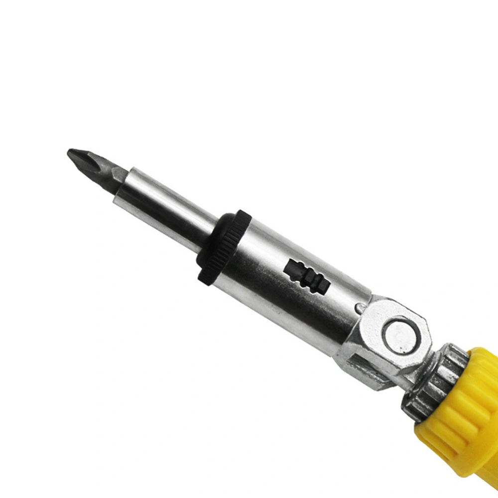 2Pcs 1/4" 6.35mm Screwdriver Handle Multi-functional 180° Ratatable Hex Wrench Handle Bit Holding Hexagonal Screw Driver (Yellow)