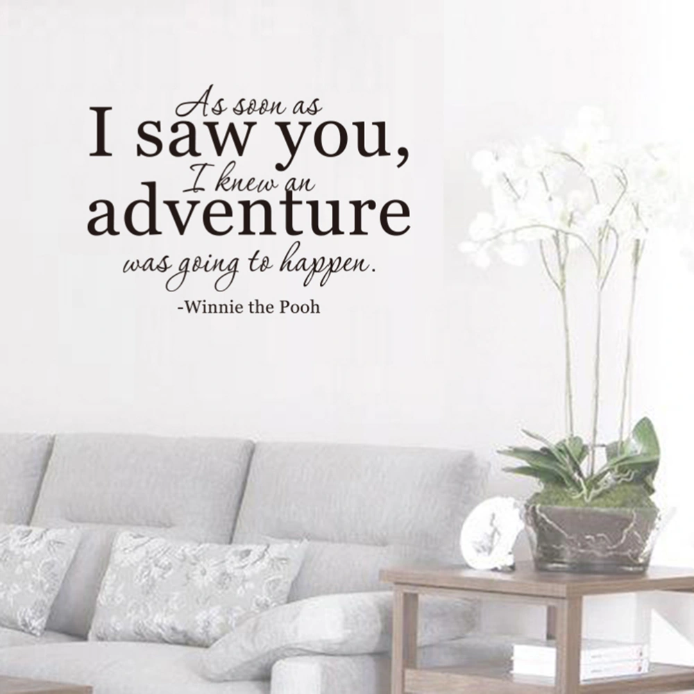 As Soon As I You I Knew An Adventure Was Going To Happen Quote Wall Sticker Decal Decor for Childrens Bedrooms Boys Girls