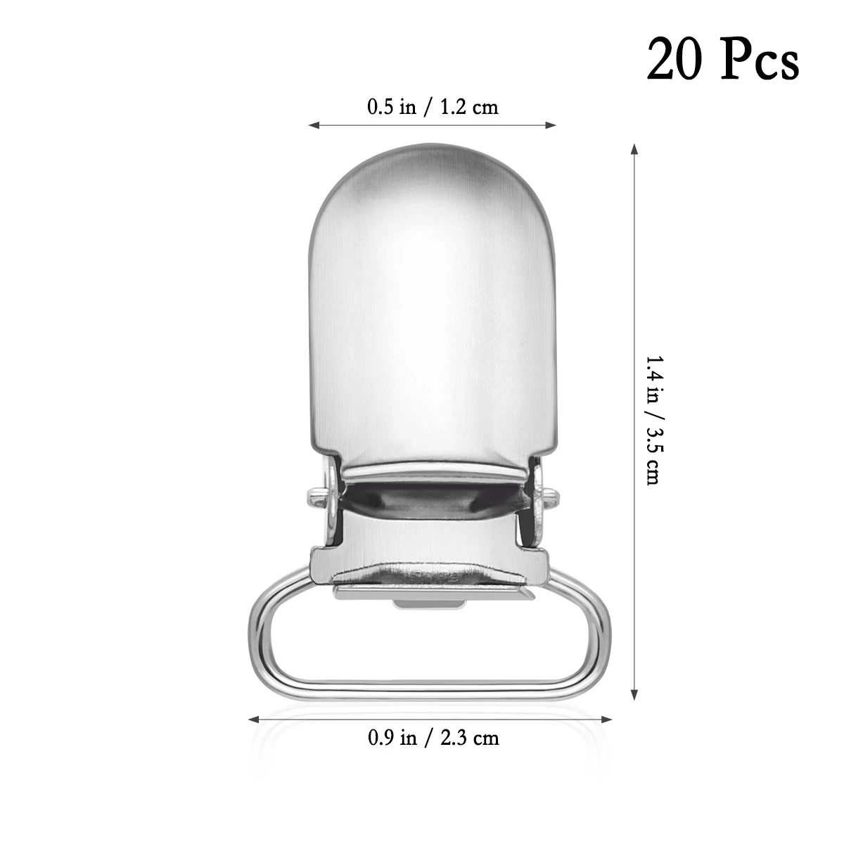 WINOMO 20PCS 20mm Pacifier Clip with Strap Hooks Suspenders for Children DIY Holding Pacifier