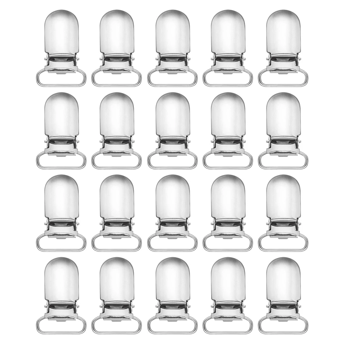 WINOMO 20PCS 20mm Pacifier Clip with Strap Hooks Suspenders for Children DIY Holding Pacifier