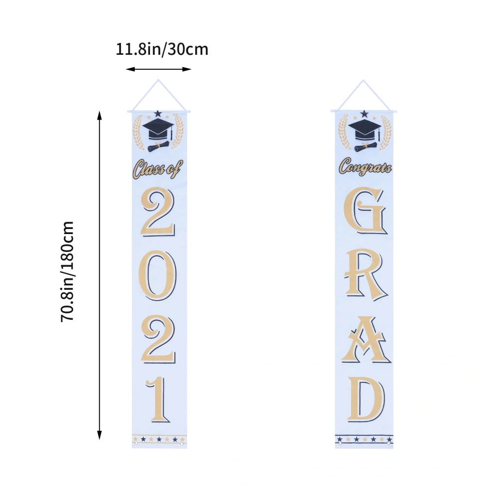 1 Pair 2021 Creative Graduation Party Couplets Party Decorative Banners