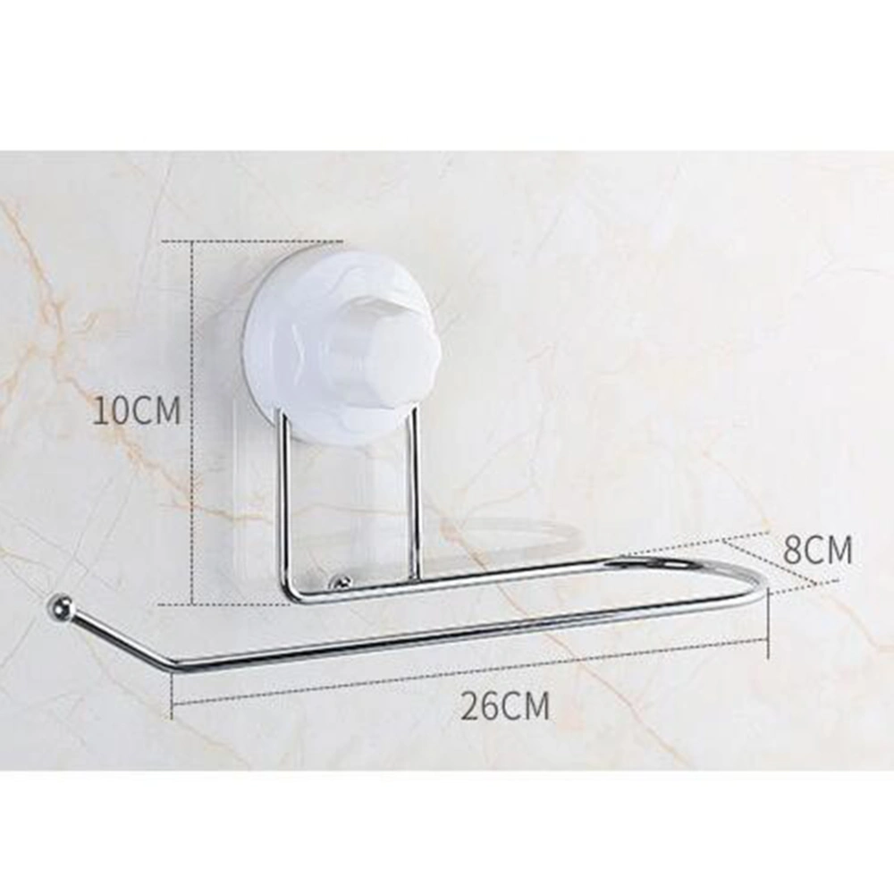 Bathroom Punch Free Toilet Paper Holder Suction Cup Toilet Towel Rack Wall Mount Tissue Paper Roll Towel Rack Space Saver Hanger for Bathroom Home Office Hotel