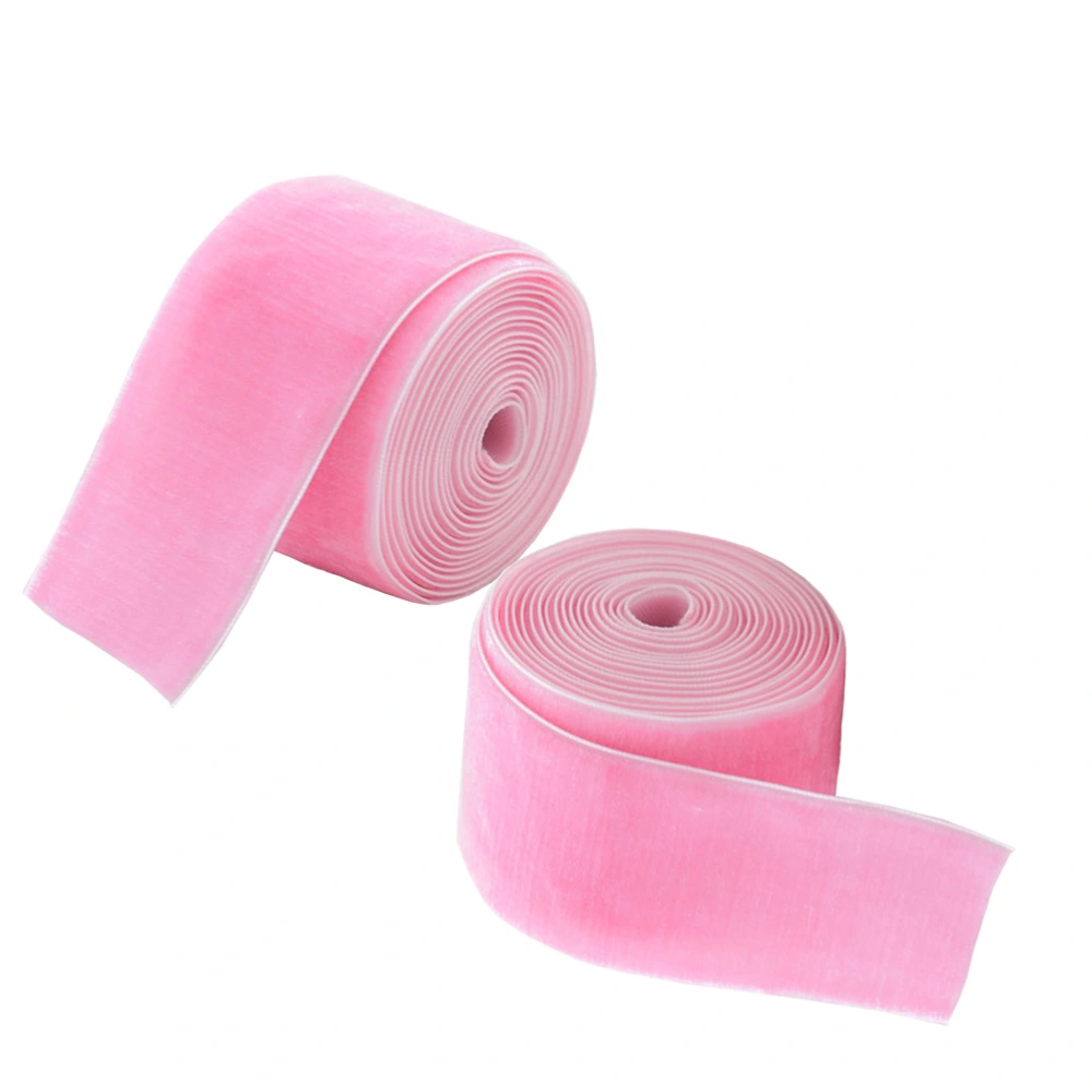 2 pcs Delicate Silk Ribbon Useful Christmas Ribbon Package Ribbon for Decoration 4cm 25g (Pink)