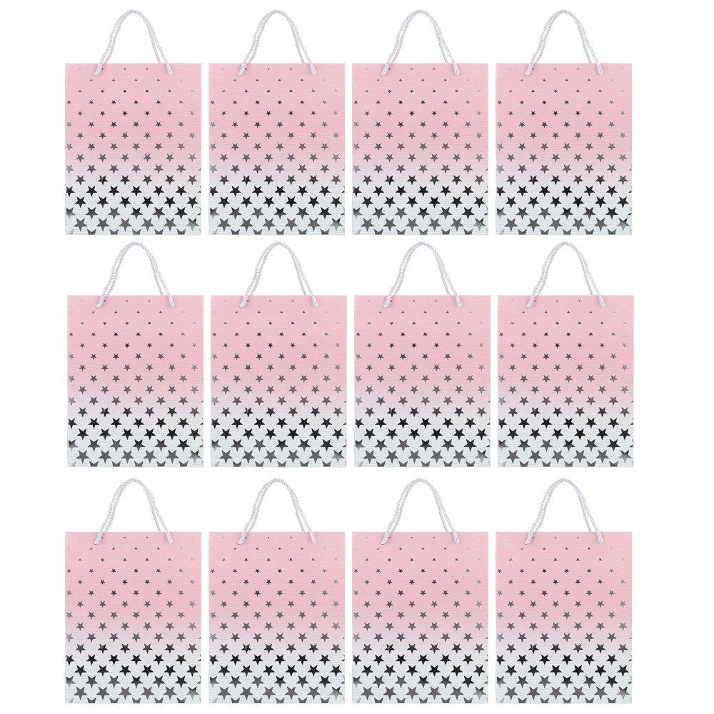 12Pcs Gift Wrapping Paper Bags Party Favors Hand Bag Clothes Packaging Bag