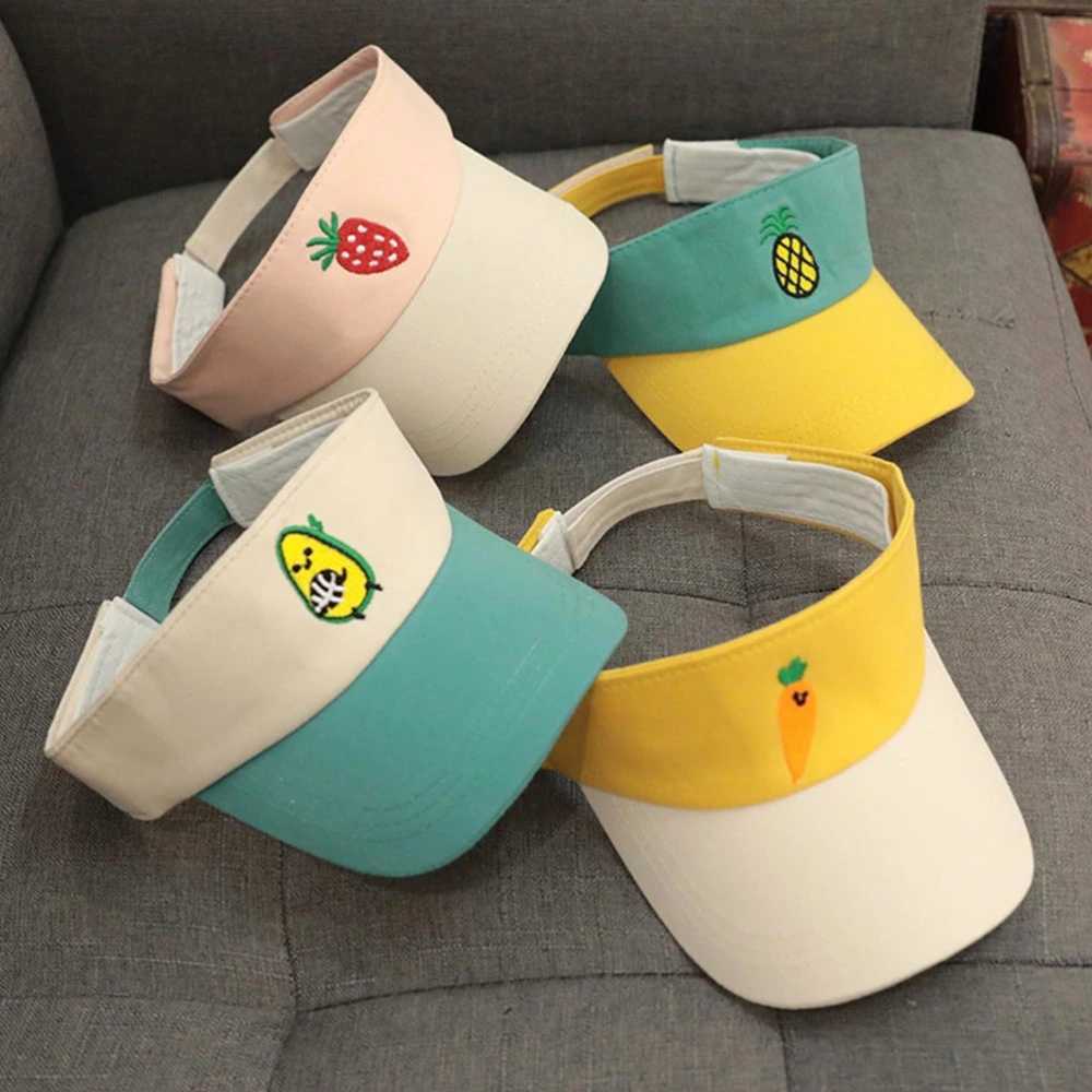 Toddler Cotton Sun Visor Caps Children Adjustable Sports Sun Hats for Kids