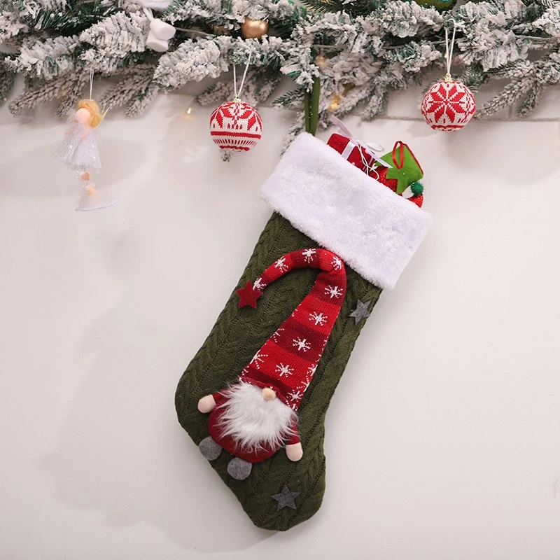 Christmas Stocking Fireplace Sock Christmas Tree Hanging Decoration Candy Gift Bag