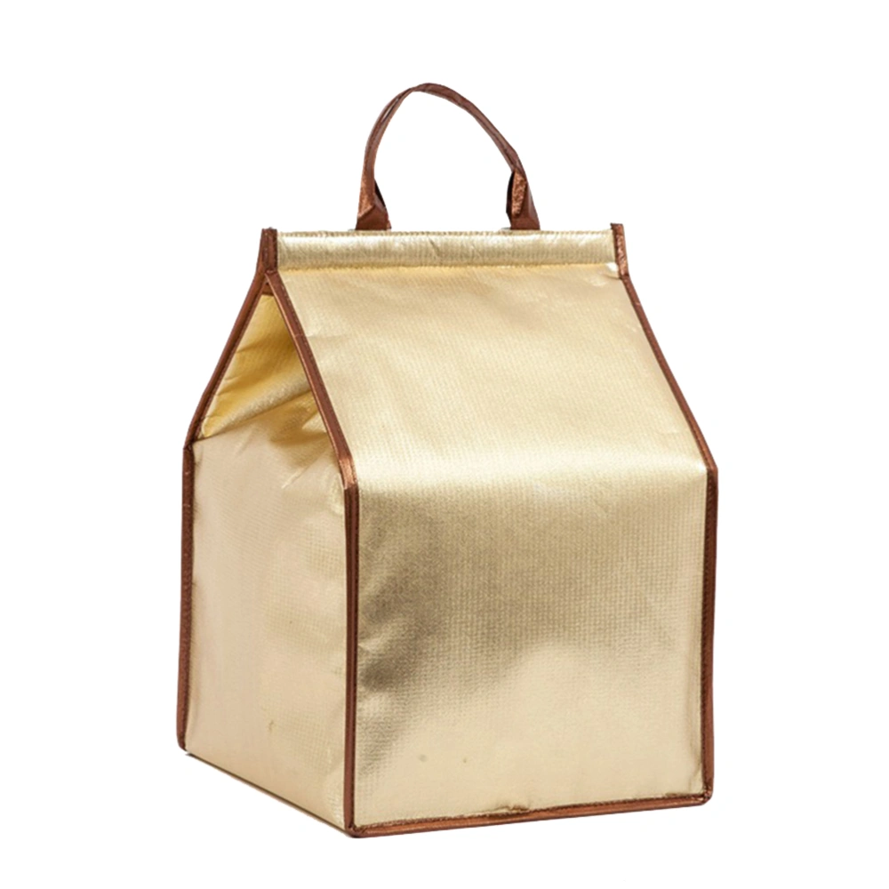 1pc Reusable Tote Bag Insulated Bag Tote Bag Handheld Cooler Bag for Cake Ice Cream Storage (Champagne Gold, 10inch,)