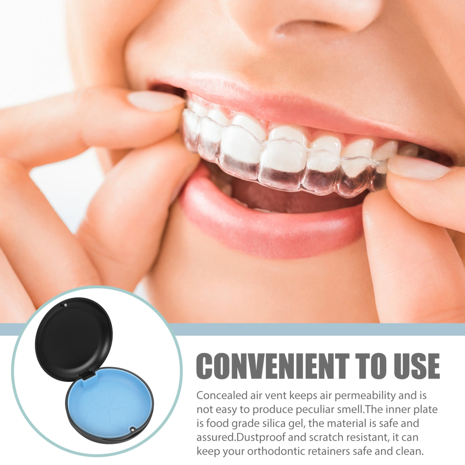 Anti-scratch Retainer Case Portable Denture Box Orthodontic Retainer Case