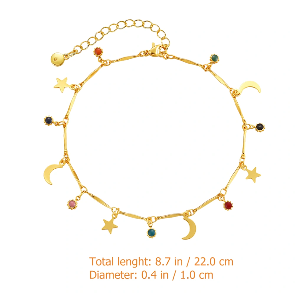 Moon Stars Anklet Fashion Ankle Chain Chic Foot Chain Ankle Decor for Women