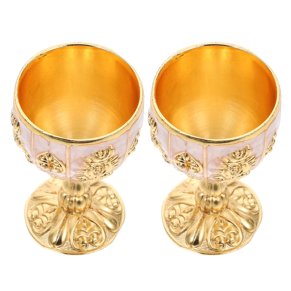 2pcs European Style Wine Cups Retro Wine Goblets Whisky Cups Banquet Cups