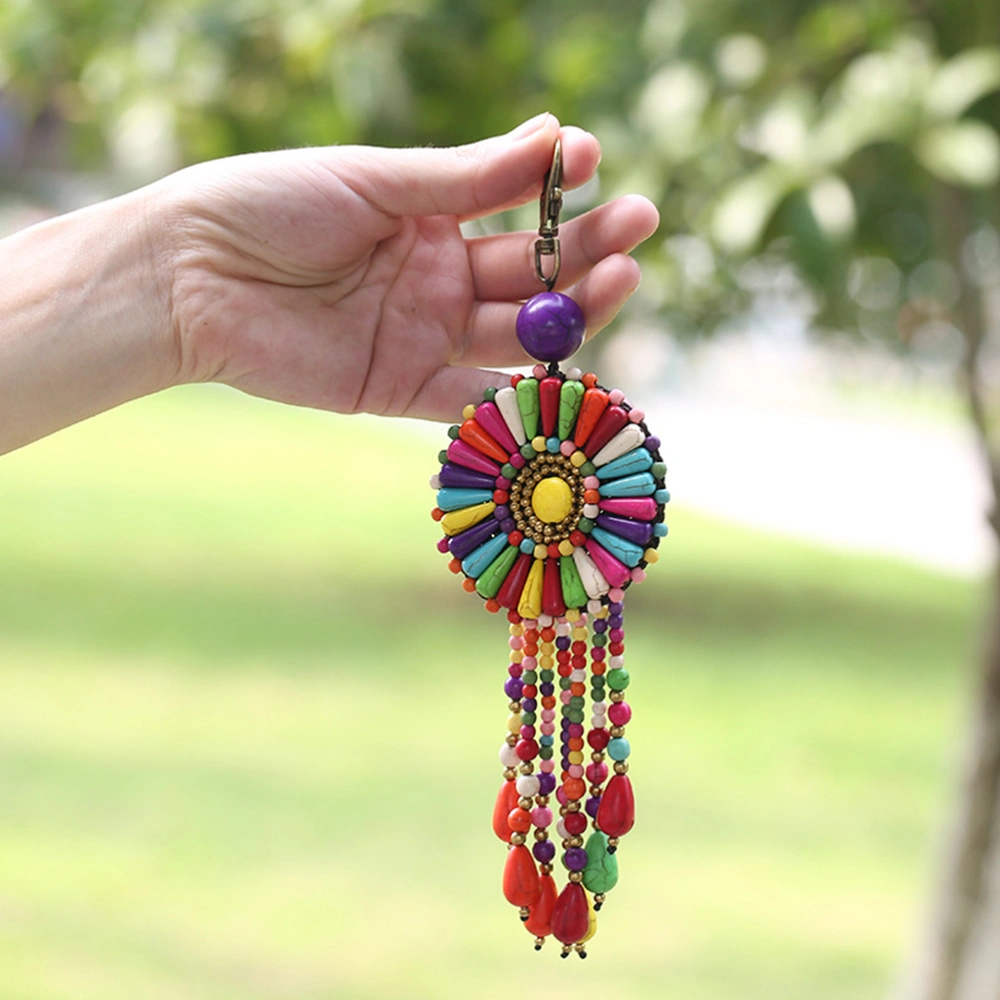 1PC Hand Knitting Key Chain Pendant Ethnic Style Key Chain Decors Bag Pendant