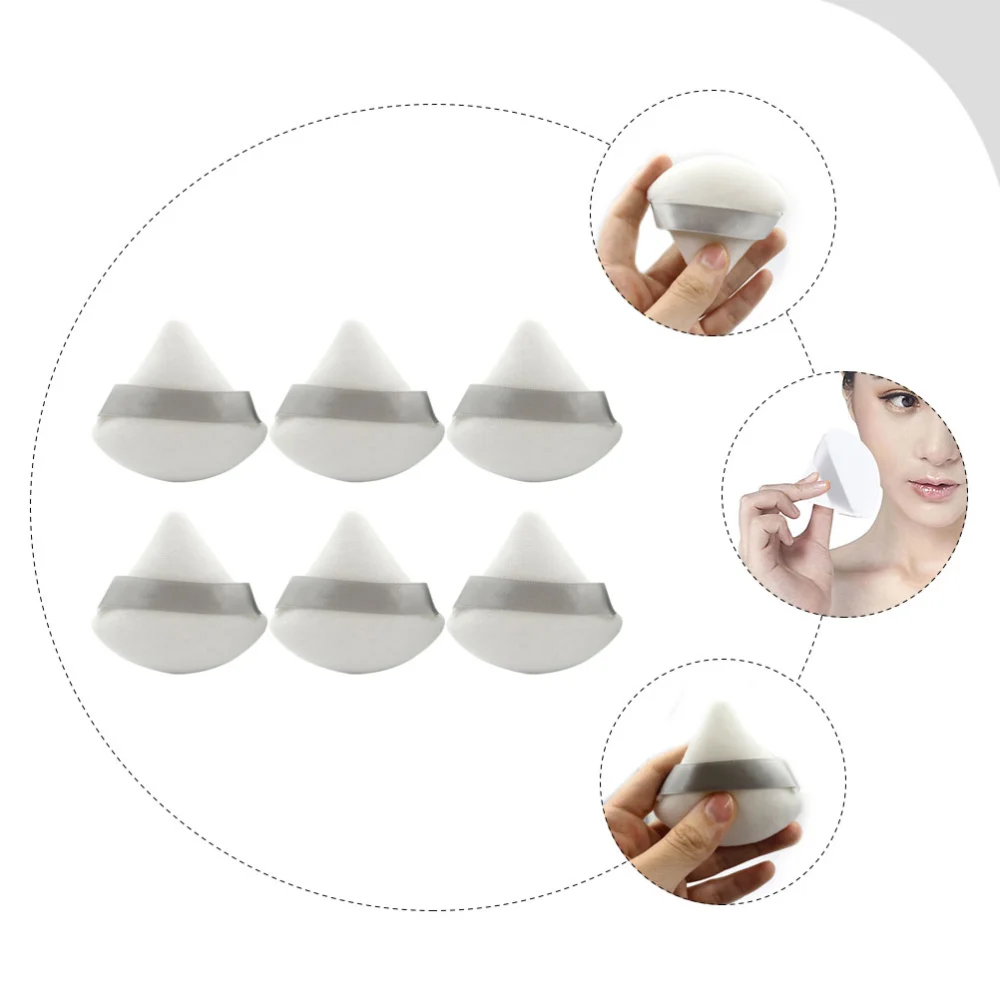 6pcs Fan-shaped Cosmetic Powder Puffs Makeup Applicators Makeup Accessories