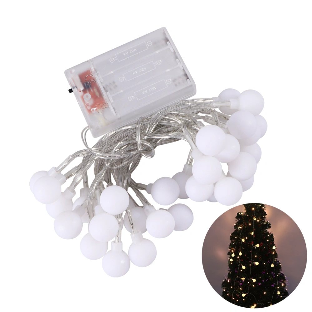 3 Meters 20pcs LED Beads Water Drop String Lights Battery Operated Fairy Lights Christmas Tree Strip Lights For Christmas Wedding Decoration Bedroom Patio Party Garden Backyard (Warm White)