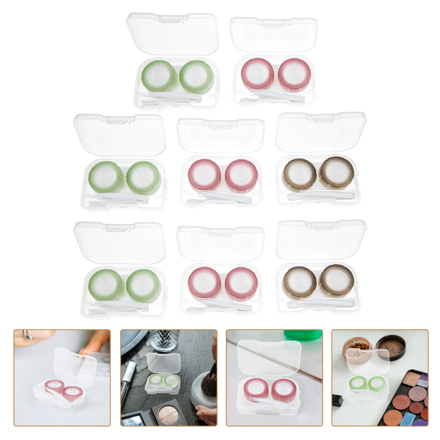 8Pcs Household Contact-lens Cases Convenient Contacts Holders Outdoor Contacts Boxes