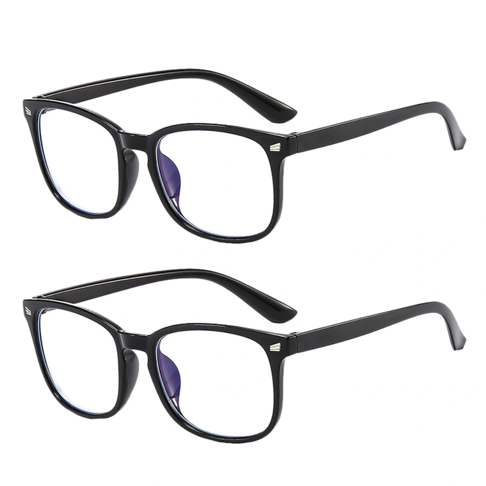 2Pcs Fashion Blue Light Blocking Glasses Square Gaming Glasses Party Supplies