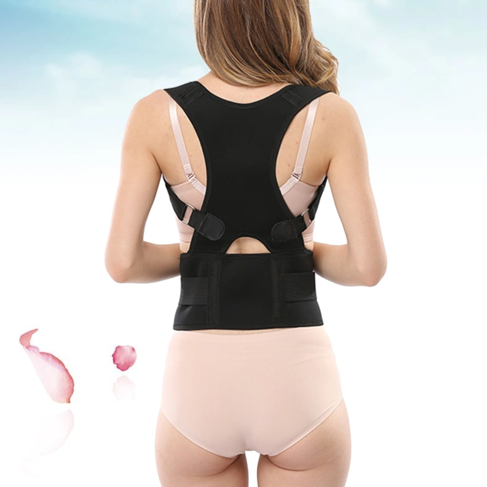 Adjustable Back Posture Corrector Posture Brace Pain Relief for Women and Men - Size XL (Black)