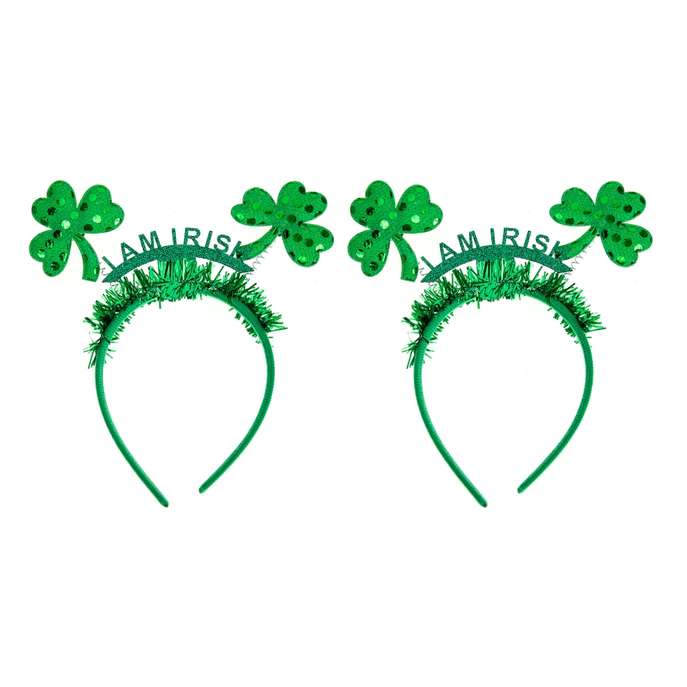 2pcs St. Patrick's Day Headband Festival Party Hair Hoops Green Headdress