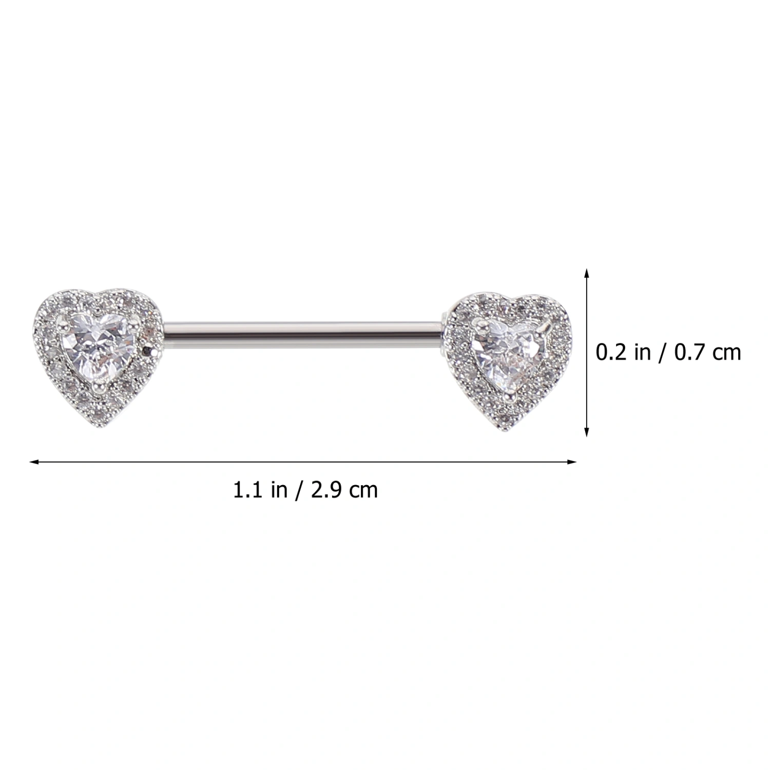 1 Pair Love Heart Nipples Rings Stainless Steel Tongue Nipples Barbell Ring
