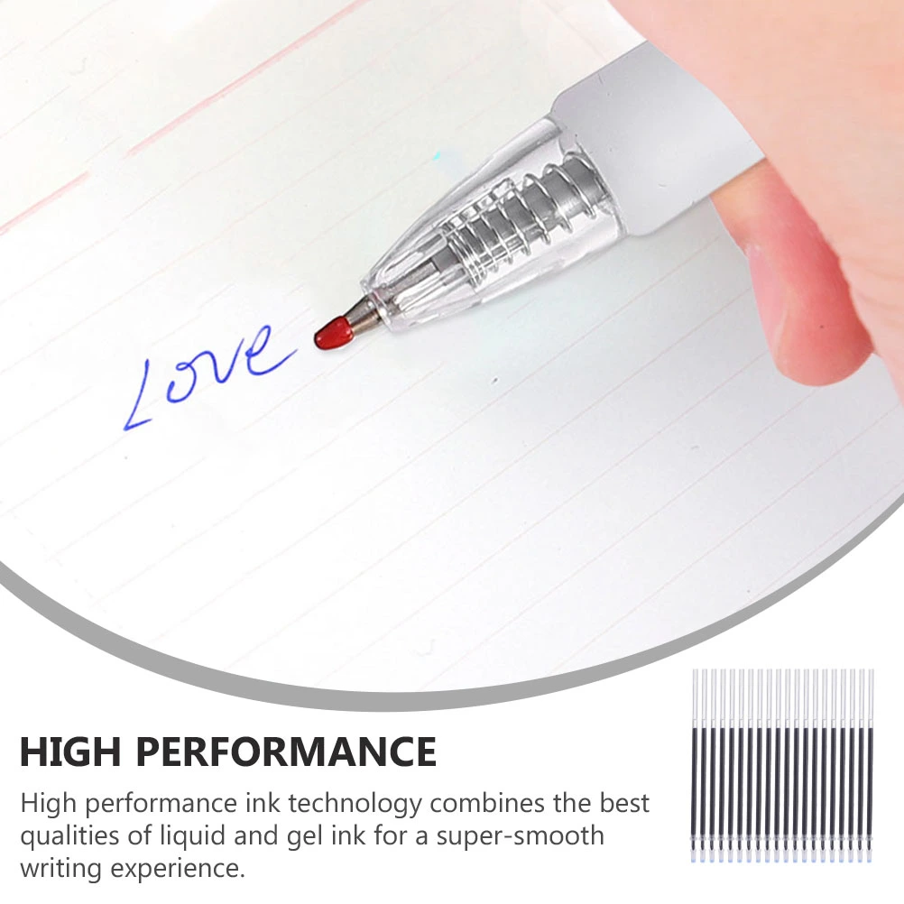 200Pcs Black Gel Pen Refills 0.5mm Ink Pen Refills Student Stationery (Black)