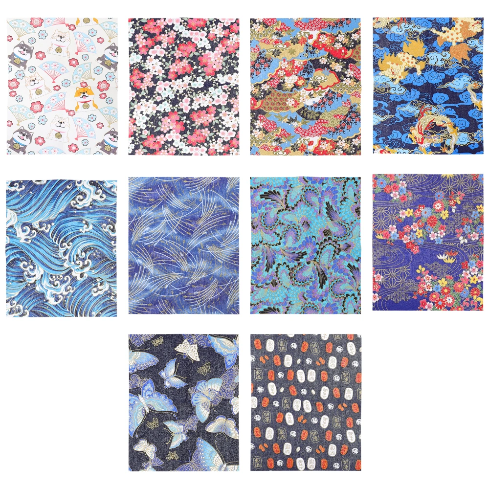 10Pcs Home Sewing Cloth DIY Patchwork Fabric Cotton Fabrics Sheets Printing Fabric