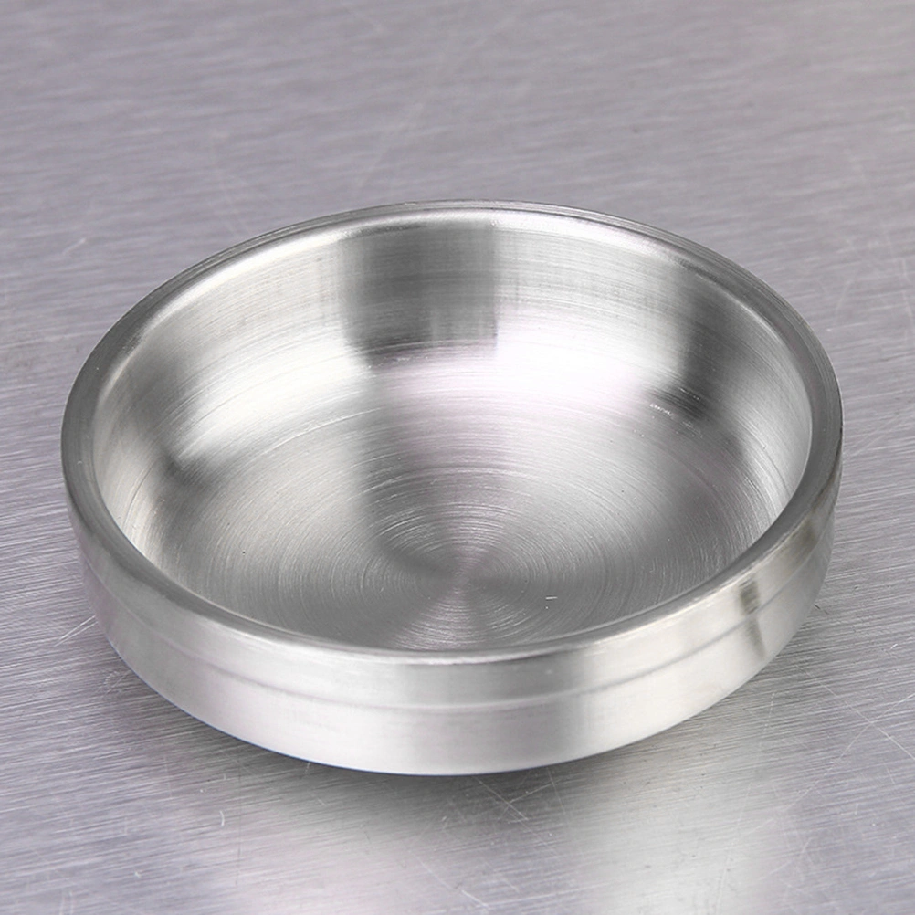 Thicken Seasoning Dish Saucer Appetizer Plate Stainless Steel Dish for Home Restaurant Daily Use (Diameter in 13cm)
