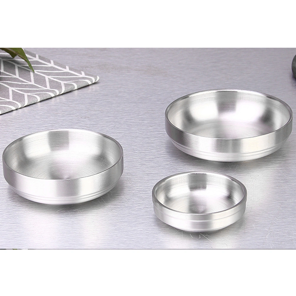 Thicken Seasoning Dish Saucer Appetizer Plate Stainless Steel Dish for Home Restaurant Daily Use (Diameter in 13cm)