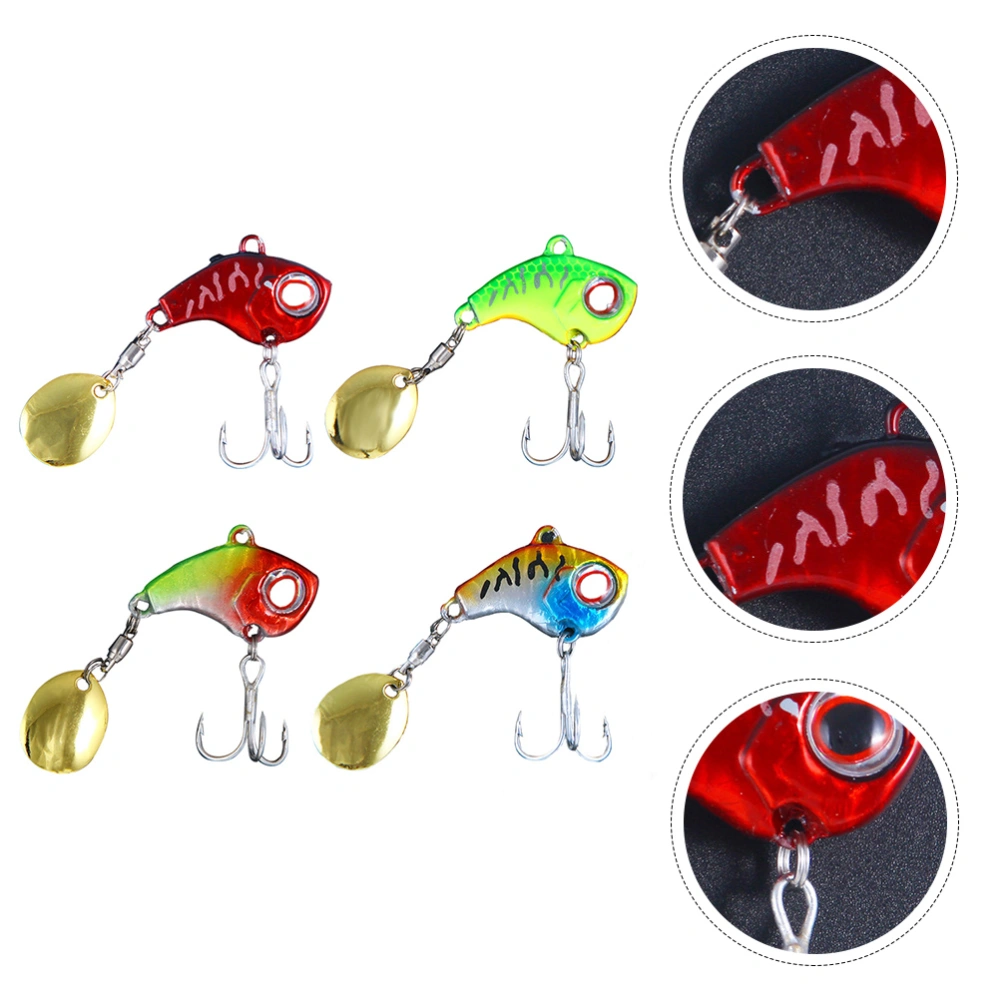 4pcs Fishing Lures Bionic Lures Metal Shaking Baits Trolling Wobblers Lure