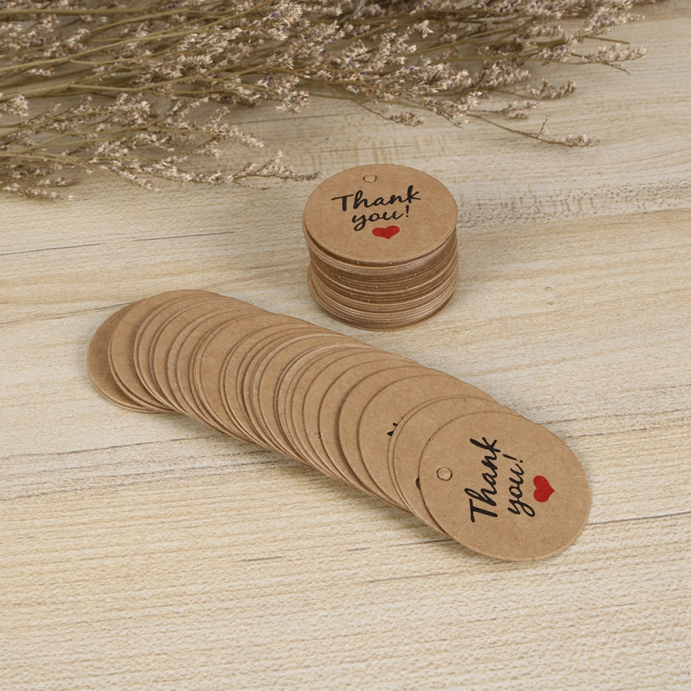 200PCS Kraft Paper Gift Hangtag Decor Round Thank You Hanging Tags for Wedding Party (2)