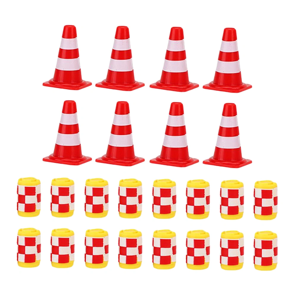 24pcs Traffic Cones Educational Road Parking Signs Roadblock Toy for Kids