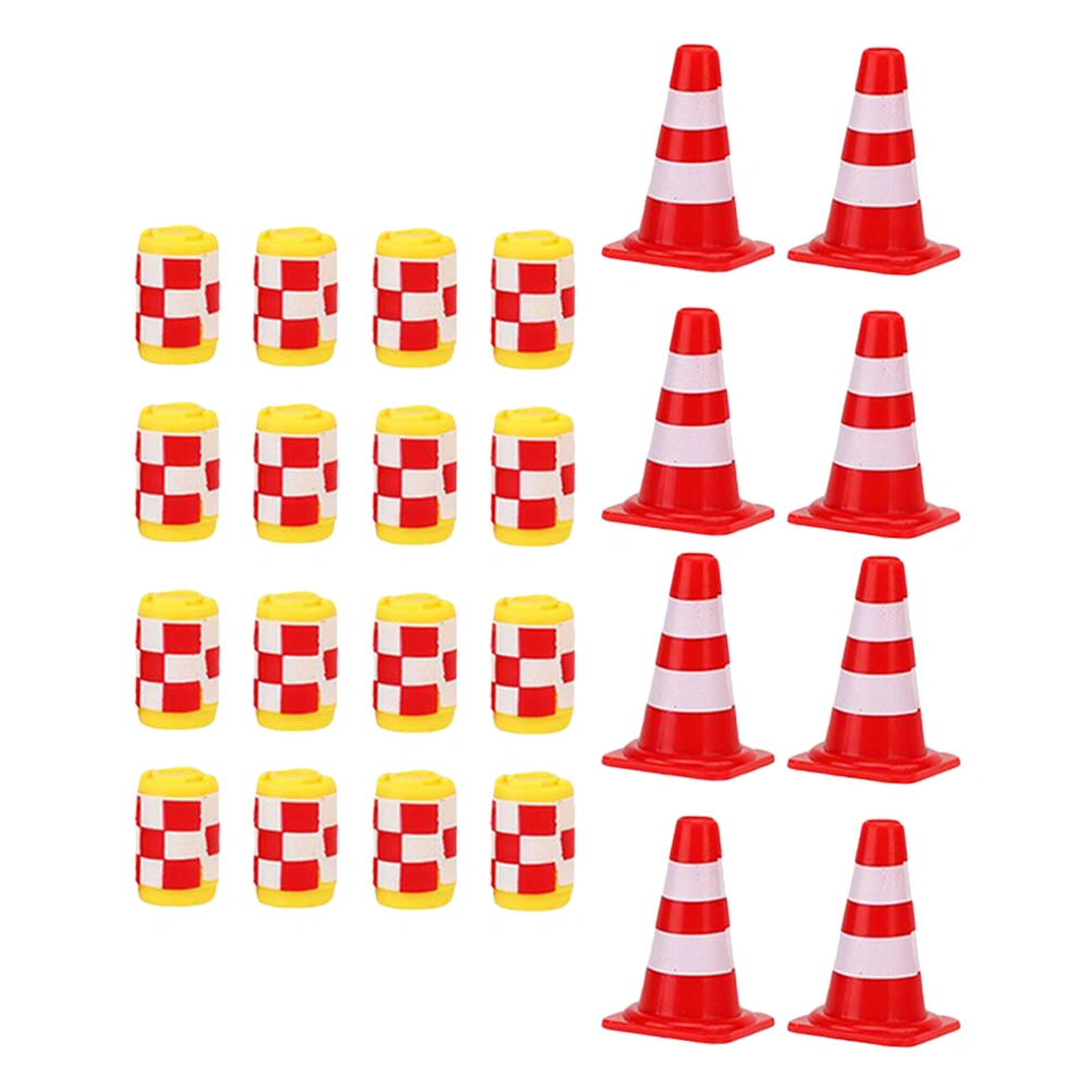 24pcs Traffic Cones Educational Road Parking Signs Roadblock Toy for Kids
