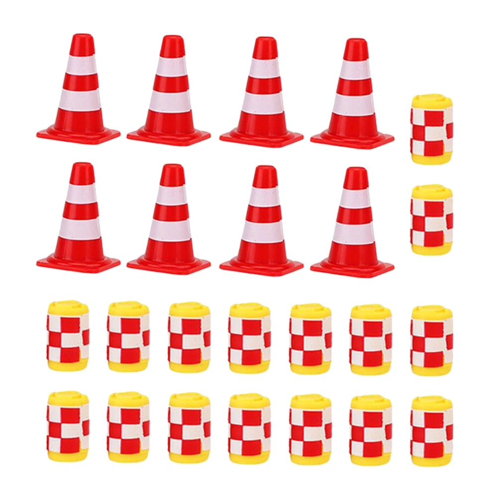 24pcs Traffic Cones Educational Road Parking Signs Roadblock Toy for Kids