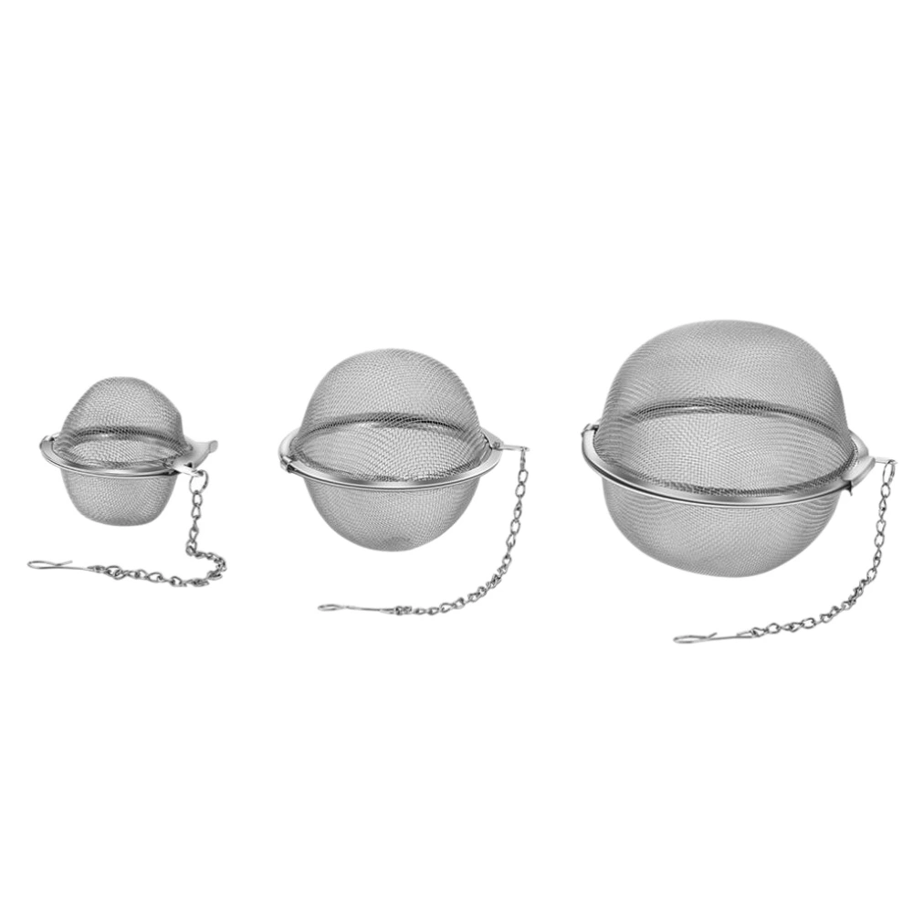 3pcs Stainless Steel Mesh Ball Tea Ball Hot Pot Seasoning Strainer Filters