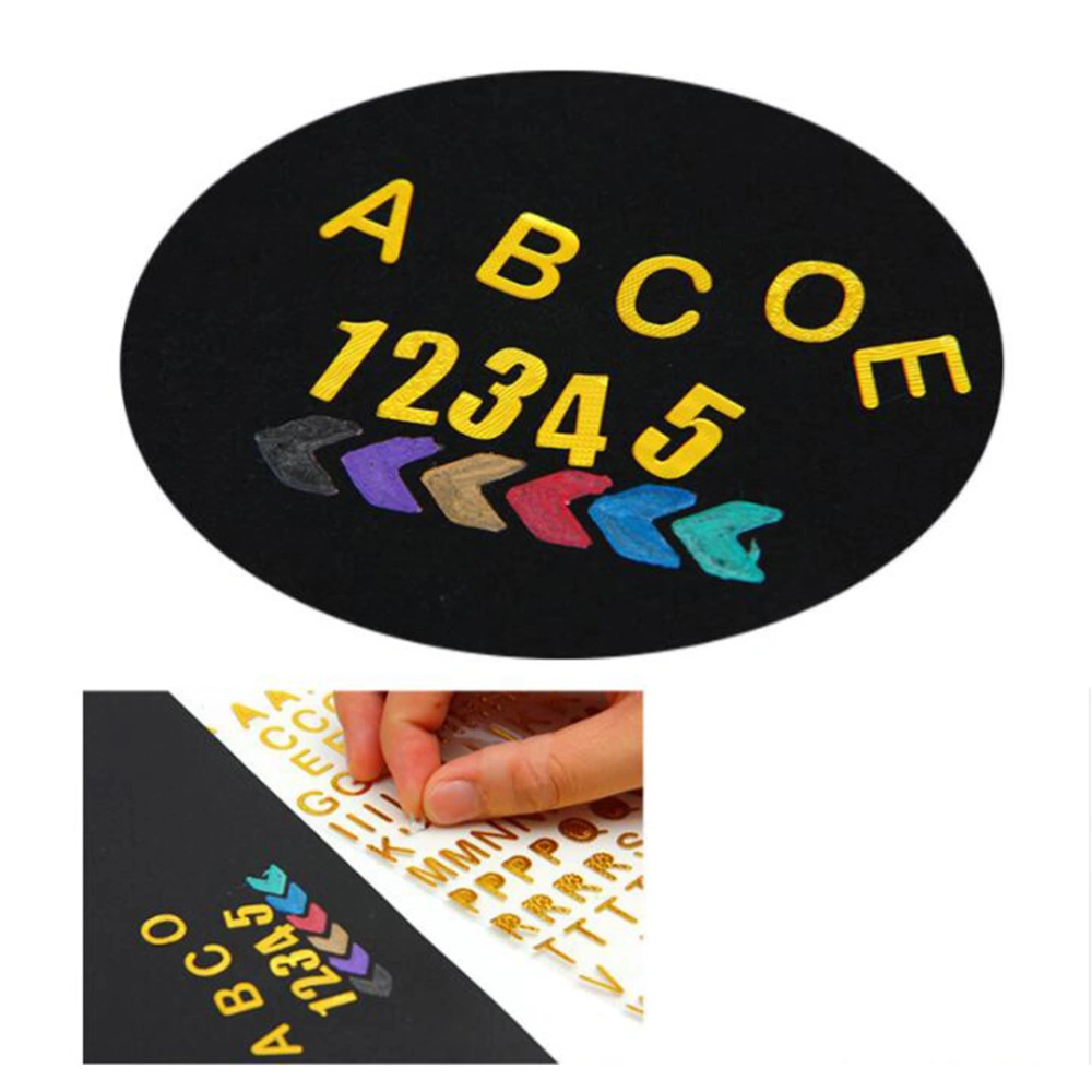 6 Sheets Creative Number Stickers Alphabet Stickers DIY Accessory Stickers Decorative Decals for Kids Children