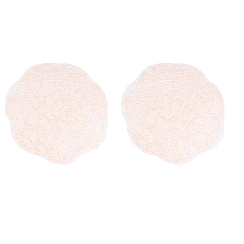 2 Pairs of Convex Point Preventer Lace Breast Stickers Silicone Chest Pasters Sexy Breast Decals