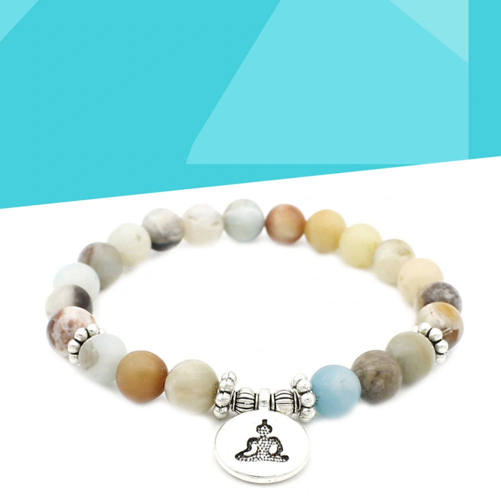 Frosted Stone Natural Stone Buddha Beads Bracelet Beads Bracelets Bangles for Women Girls Yoga Bracelet