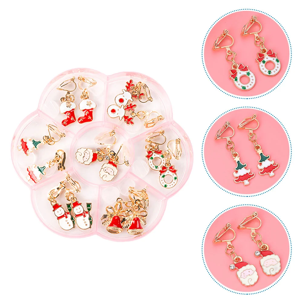 7 Pairs Earrings Ear Clips Alloy Clip-on Earrings Without Pierced Earring