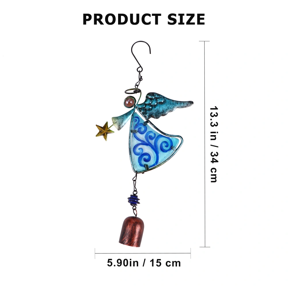 1pc Angel Stained Glass Wind Chimes Pendant Garden Balcony Outdoor Ornament