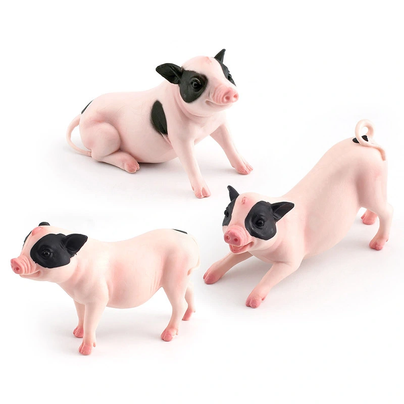 3PCS Farm Animal Figurines Pig Statue Farm Animal Decoration Pig Figurines